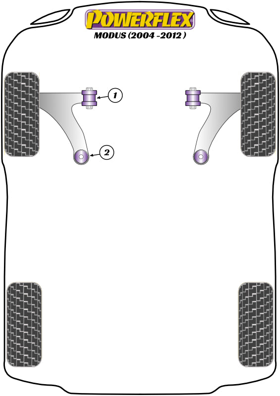 Schema silent block Powerflex per Renault Modus (04-12)