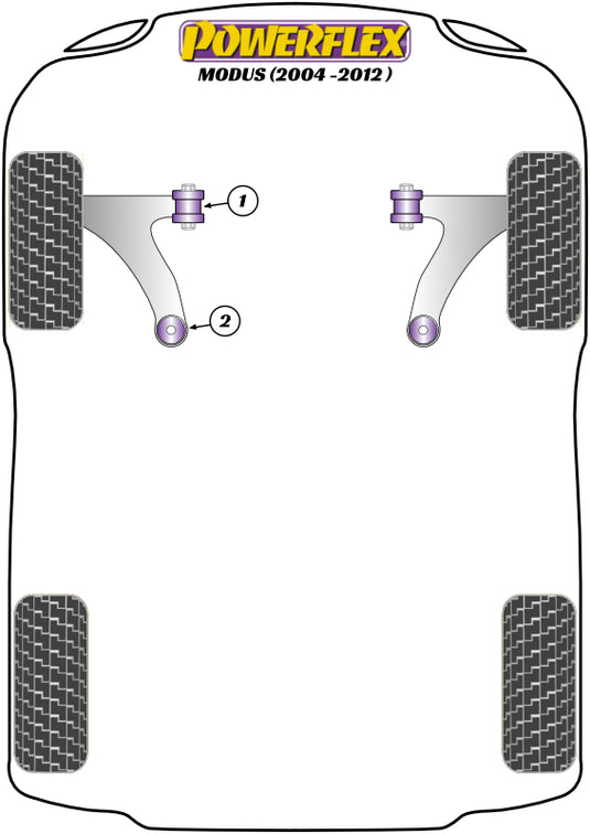 Schema silent block Powerflex per Renault Modus (04-12)