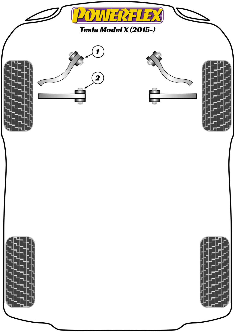 Schema silent block Powerflex per Tesla Model X (2015+)