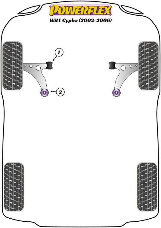Schema silent block Powerflex per Toyota WiLL Cypha (02-05)
