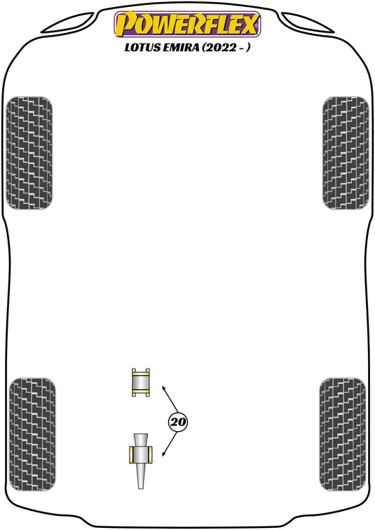 Schema silent block Powerflex per Lotus Emira (2022+)
