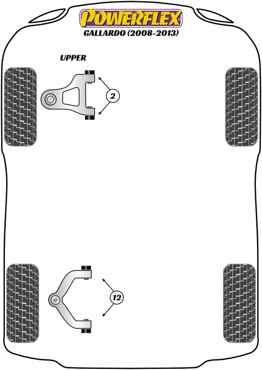 Schema silent block Powerflex per Lamborghini Gallardo LP560-4 (08-13)