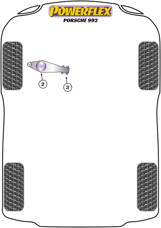 Schema silent block Powerflex per Porsche 911 992 (2021+)