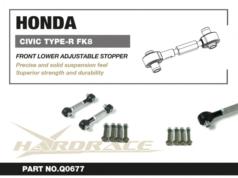 Carica immagine in Galleria Viewer, Bielle Inferiori Anteriori Regolabili Hardrace (Stopper Link) per Honda Civic Type R FK8 (17-22)
