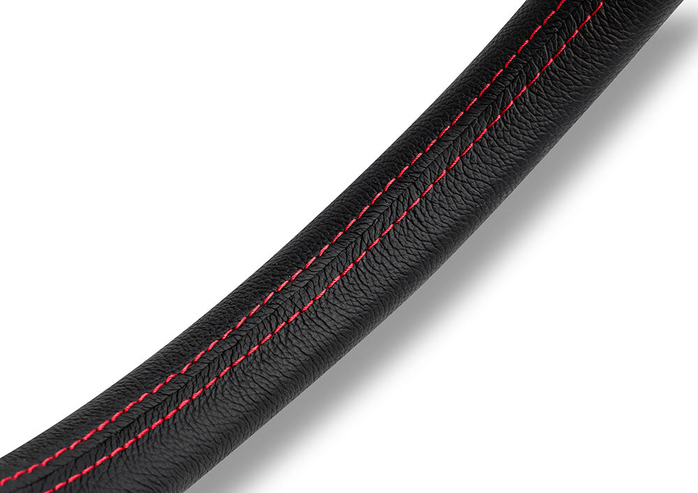 Volante Momo Tuner a Calice (36 mm), Pelle Nera, Razze Nere - 35 cm