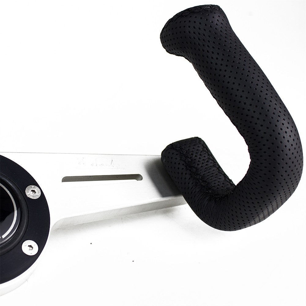 Volante Nardi 2Spokes, Pelle Nera Forata, Razze in Alluminio, Cuciture Nere