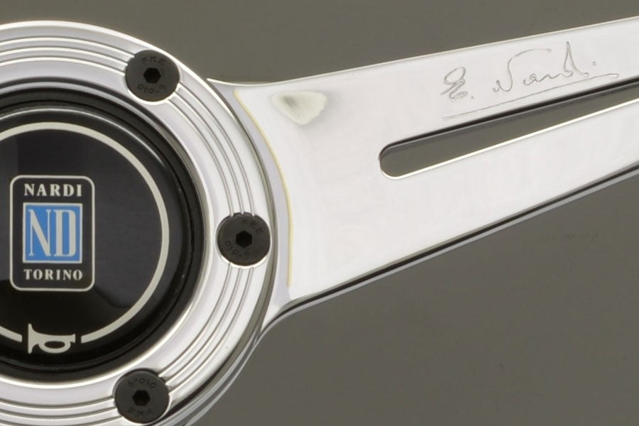Volante Nardi Classic ND36, Legno, Razze Cromate, a Calice 40 mm (Mozzo Grande)