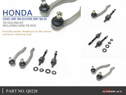 Kit Tiranti e Testine Sterzo Hardrace per Honda Civic EC / ED / EE (88-91)