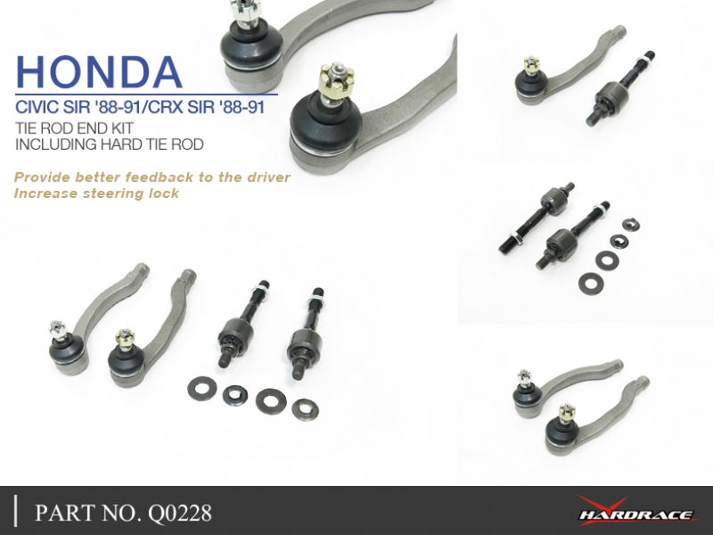 Carica immagine in Galleria Viewer, Kit Tiranti e Testine Sterzo Hardrace per Honda CRX ED / EE (88-91)
