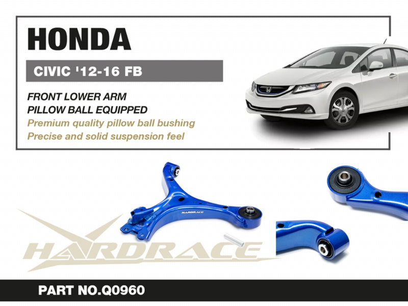 Carica immagine in Galleria Viewer, Bracci Oscillanti Inferiori Anteriori su Uniball Hardrace per Honda Civic FG / FB (12-15)
