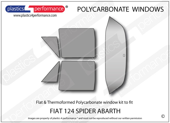 Carica immagine in Galleria Viewer, Vetri in Policarbonato per Fiat 124 Abarth Spider
