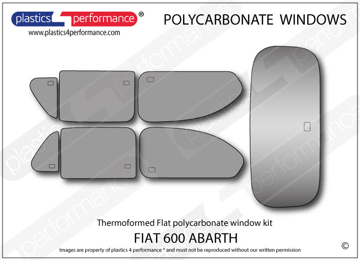 Carica immagine in Galleria Viewer, Vetri in Policarbonato per Fiat 600 Abarth
