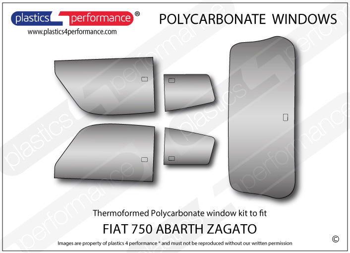 Vetri in Policarbonato per Fiat 750 Abarth Zagato