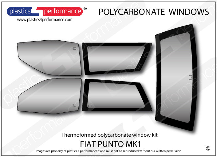 Carica immagine in Galleria Viewer, Vetri in Policarbonato per Fiat Punto MK1
