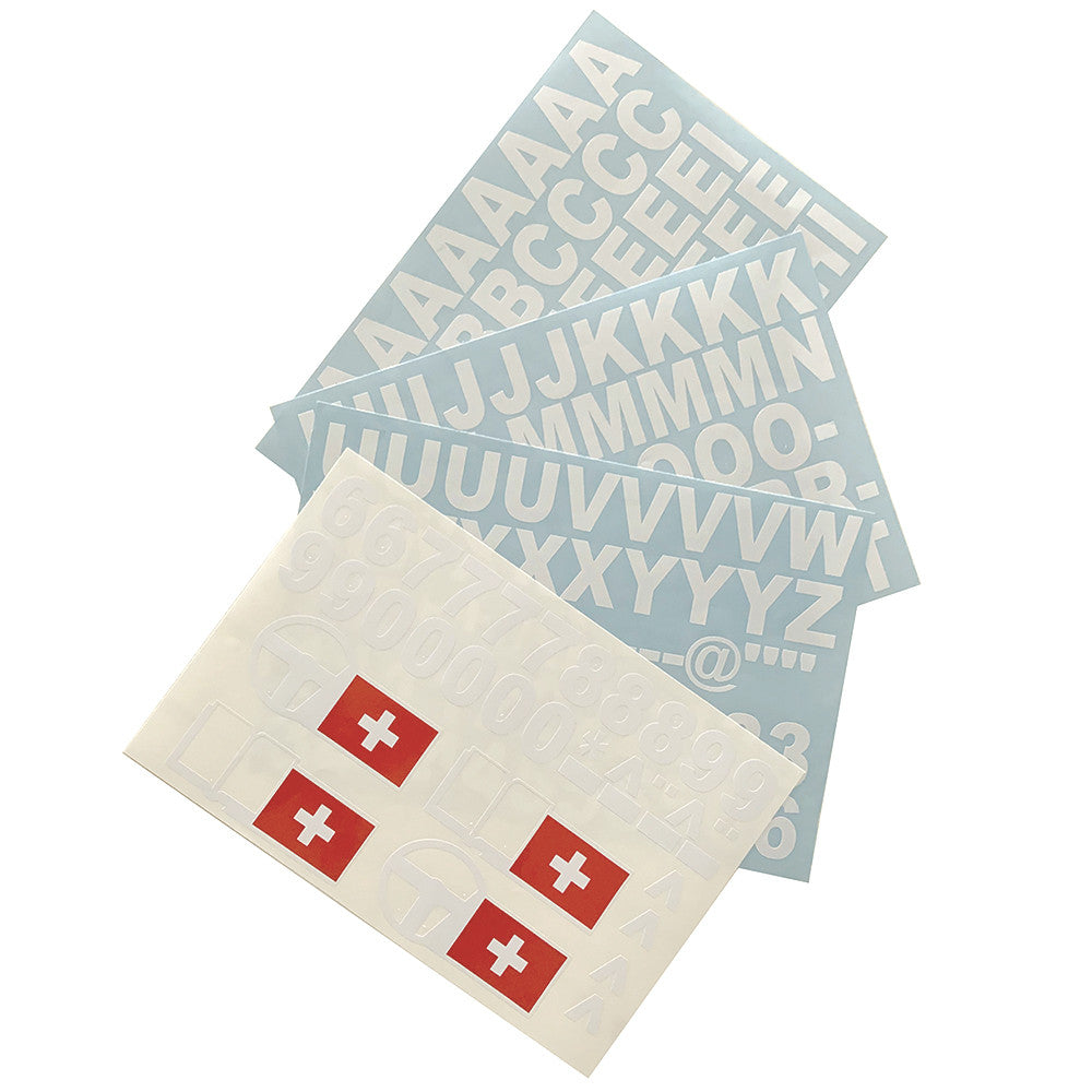 Foglio adesivo Lettere/Cifre/Bandiera Svizzera