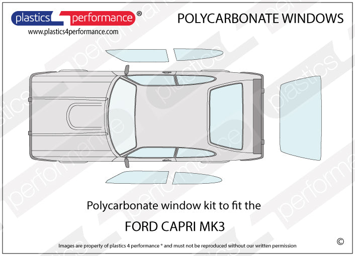 Vetri in Policarbonato per Ford Capri MK3