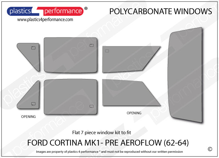 Carica immagine in Galleria Viewer, Vetri in Policarbonato per Ford Cortina MK1

