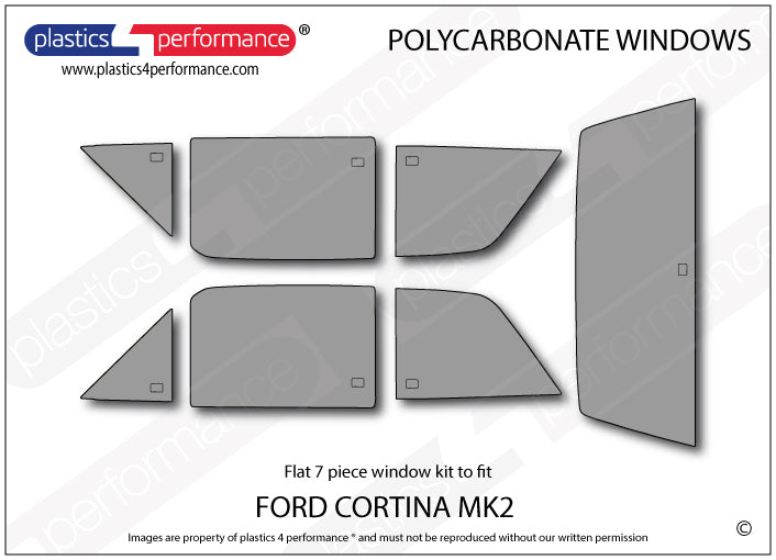 Vetri in Policarbonato per Ford Cortina MK2
