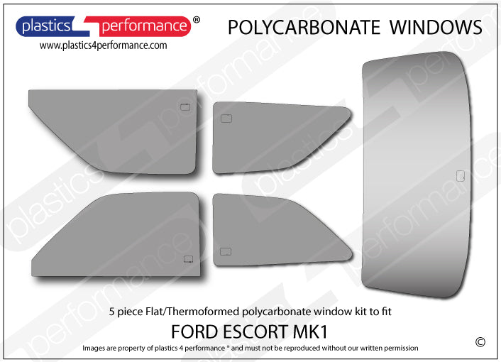 Vetri in Policarbonato per Ford Escort MK1