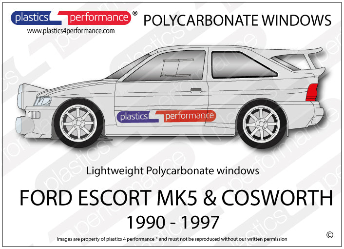 Vetri in Policarbonato per Ford Escort MK5 incluso Cosworth