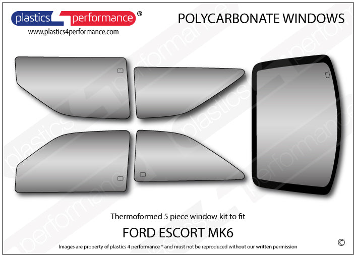 Carica immagine in Galleria Viewer, Vetri in Policarbonato per Ford Escort MK6
