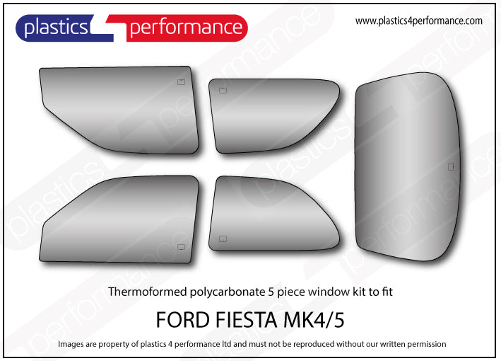 Carica immagine in Galleria Viewer, Vetri in Policarbonato per Ford Fiesta MK4/5
