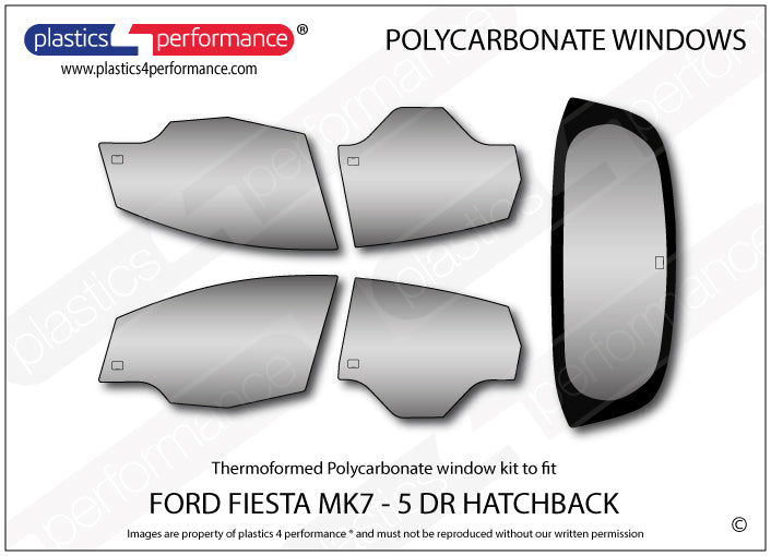 Carica immagine in Galleria Viewer, Vetri in Policarbonato per Ford Fiesta MK7 5 Porte
