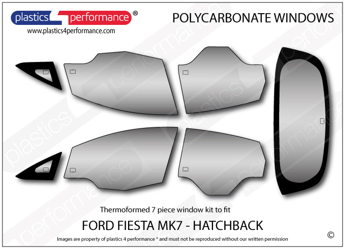 Vetri in Policarbonato per Ford Fiesta MK7 5 Porte