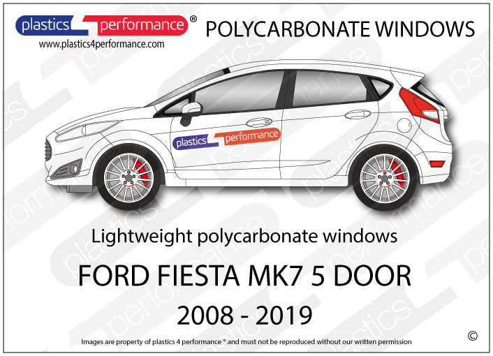 Vetri in Policarbonato per Ford Fiesta MK7 5 Porte