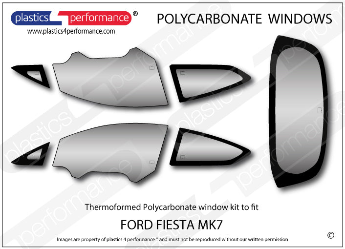 Vetri in Policarbonato per Ford Fiesta MK7 3 Porte