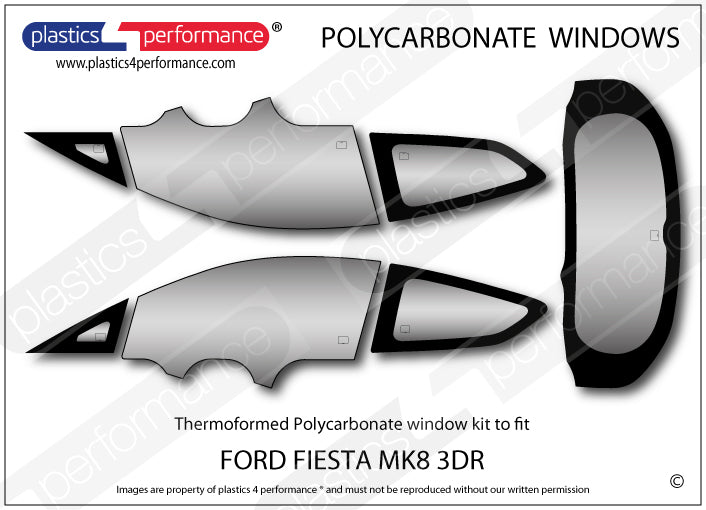 Carica immagine in Galleria Viewer, Vetri in Policarbonato per Ford Fiesta MK8 3 Porte
