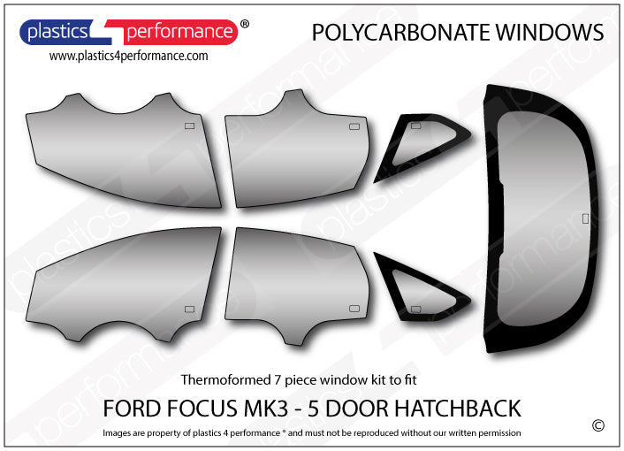 Carica immagine in Galleria Viewer, Vetri in Policarbonato per Ford Focus MK3 5 Porte
