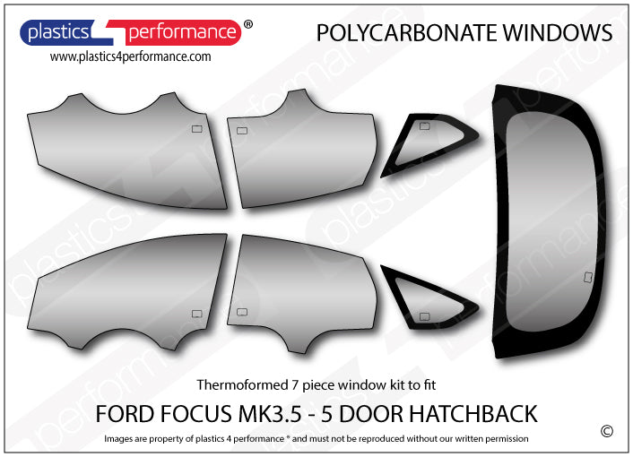 Vetri in Policarbonato per Ford Focus MK3.5 5 Porte