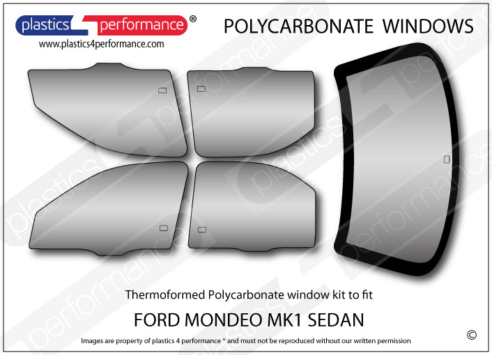 Carica immagine in Galleria Viewer, Vetri in Policarbonato per Ford Mondeo MK1/2 Berlina 4 Porte
