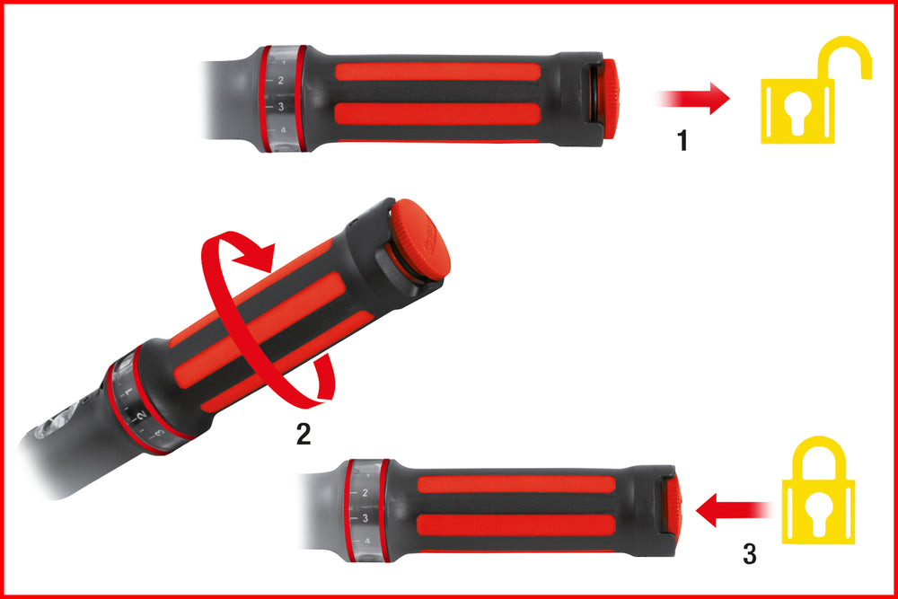 Chiave Dinamometrica ERGOTORQUEprecision 1/2", 40-200 Nm KS Tools