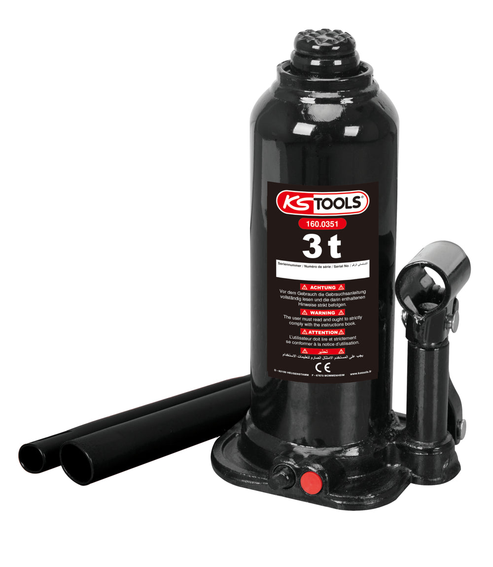 Cric a Bottiglia Idraulico, Portata 3 Tonnellate KS Tools