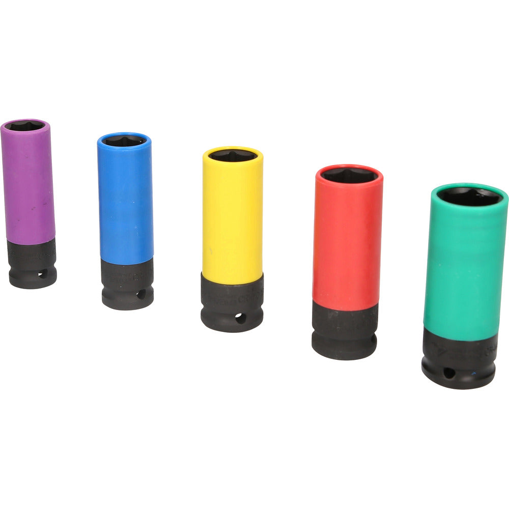 Set di Bussole a Impulsi 1/2" per Cerchi Alluminio, 5 Pezzi Brilliant Tools