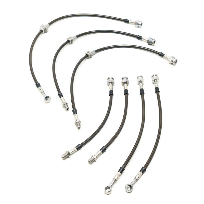 Tubi Freno in Treccia Aeronautici Goodridge per Toyota Corolla 1.6i Coupé AE82 & AE86, Kit 7 Tubi Flessibili (84-85)
