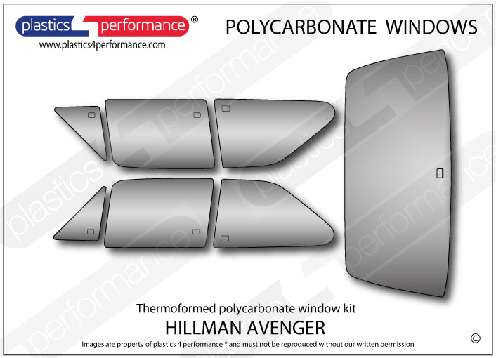 Carica immagine in Galleria Viewer, Vetri in Policarbonato per Hillman Avenger
