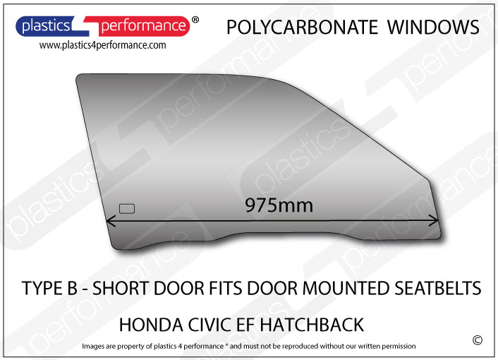 Vetri in Policarbonato per Honda Civic EC / ED / EE 3 Porte
