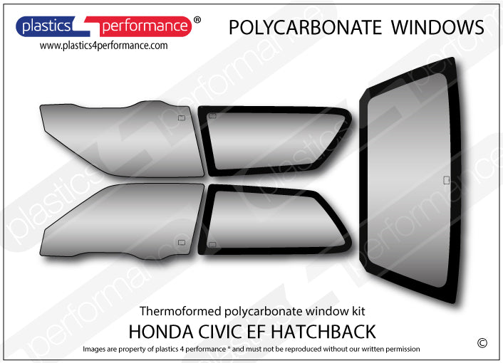 Vetri in Policarbonato per Honda Civic EC / ED / EE 3 Porte