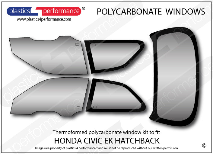 Carica immagine in Galleria Viewer, Vetri in Policarbonato per Honda Civic EK 3 Porte
