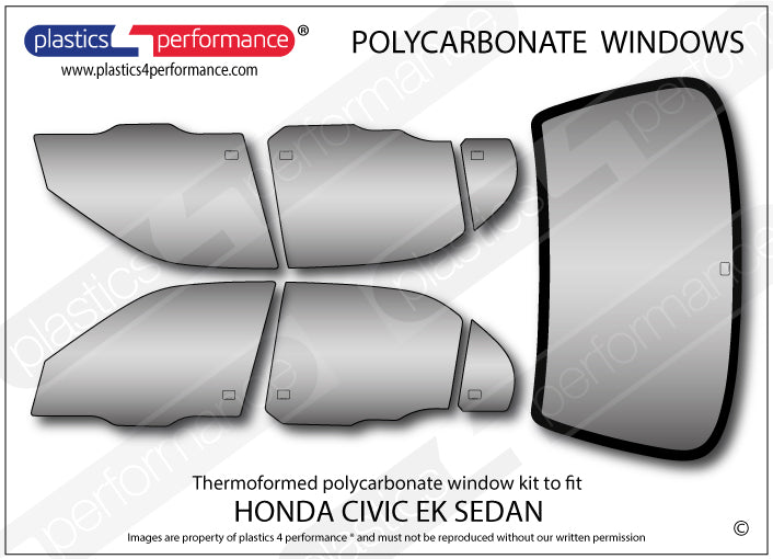 Vetri in Policarbonato per Honda Civic EK 4 Porte
