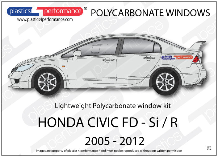 Vetri in Policarbonato per Honda Civic Type R FD2