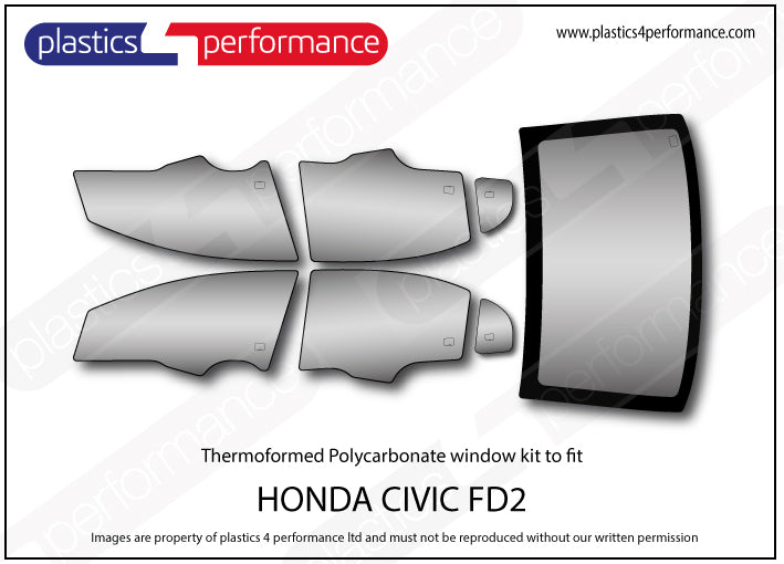 Vetri in Policarbonato per Honda Civic Type R FD2