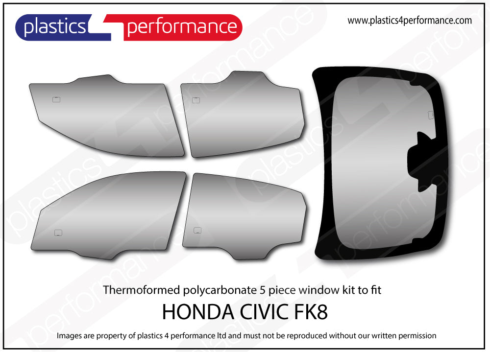 Vetri in Policarbonato per Honda Civic Type R FK8
