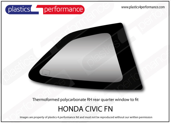 Vetri in Policarbonato per Honda Civic FN 3 Porte incluso Type R