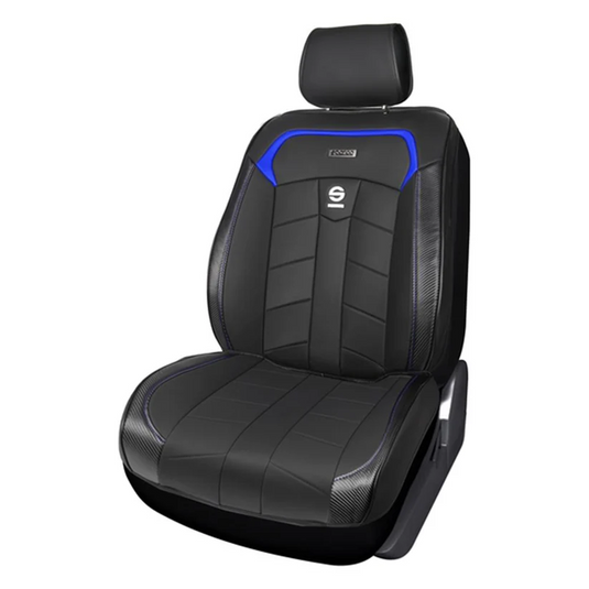 Housse de siège premium SPARCO noir/ liseret bleu (a l'unité)