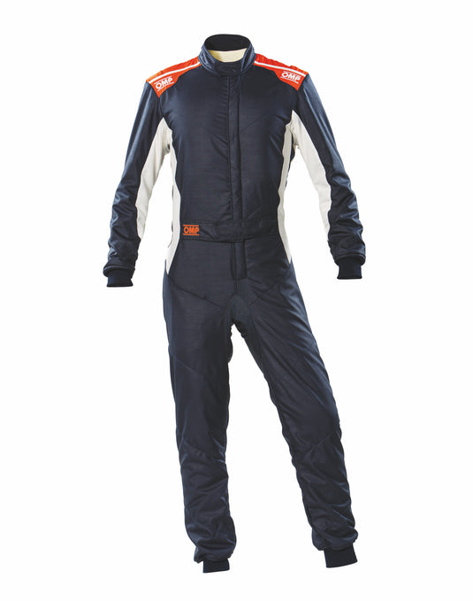 Tuta OMP ONE-S Blu Marine / Arancione Fluo (FIA 8856-2018)