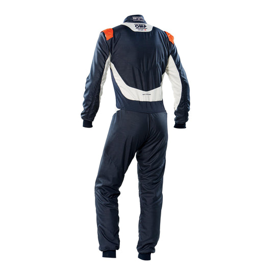 Tuta OMP ONE-S Blu Marine / Arancione Fluo (FIA 8856-2018)